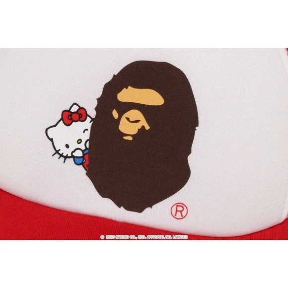 A BATHING APE Sanrio Hello Kitty ABC CAMO MESH CAP HAT Pink ONE SIZE ❤️✅ IN HAND - Picture 4 of 12